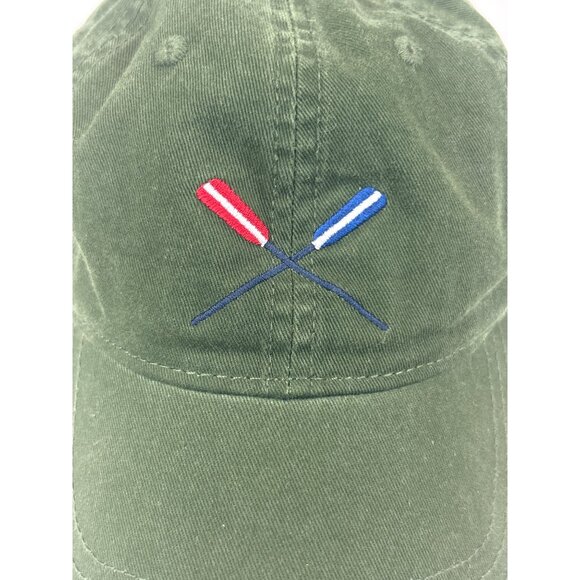 J.Crew Green Preppy Rowing Baseball Cap Embroidered Oars Americana - Picture 2 of 9